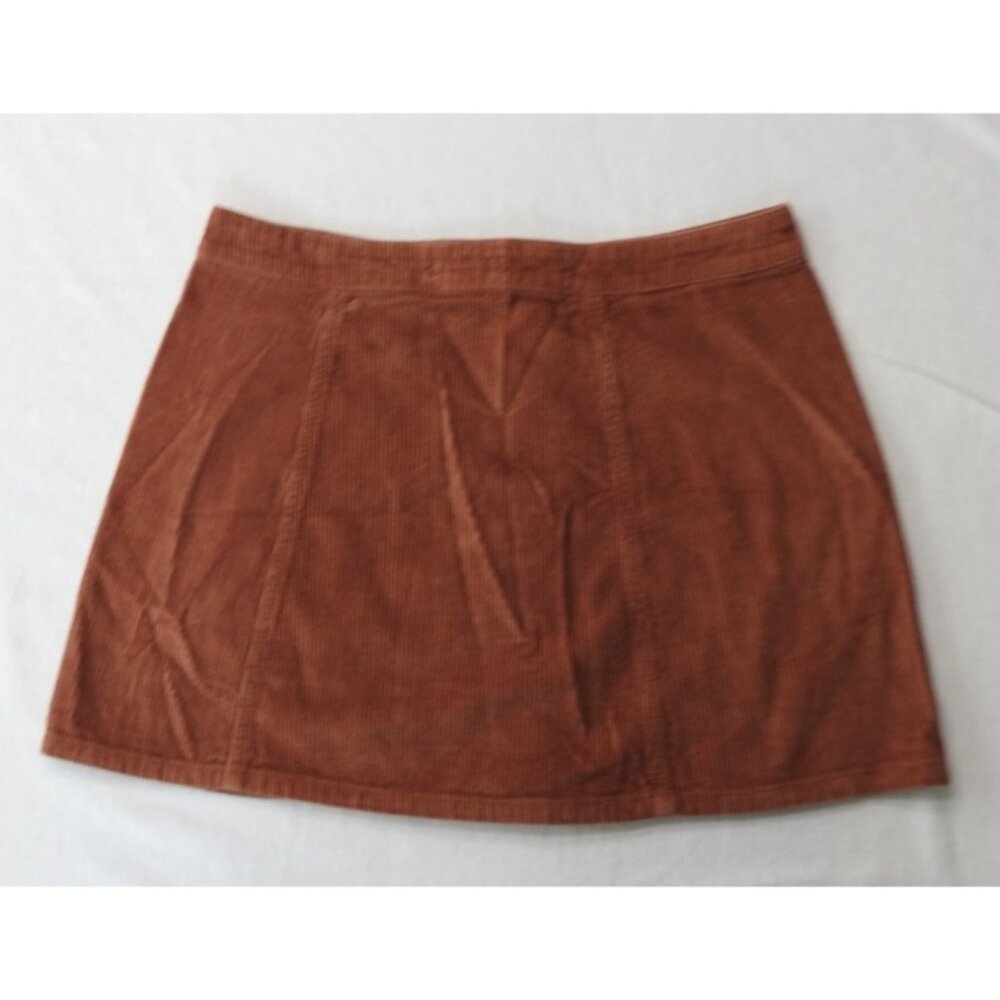 Forever 21 Rust Corduroy Button Front Mini Skirt Women's Sz 29 Jrs 11 Orange - Picture 3 of 7
